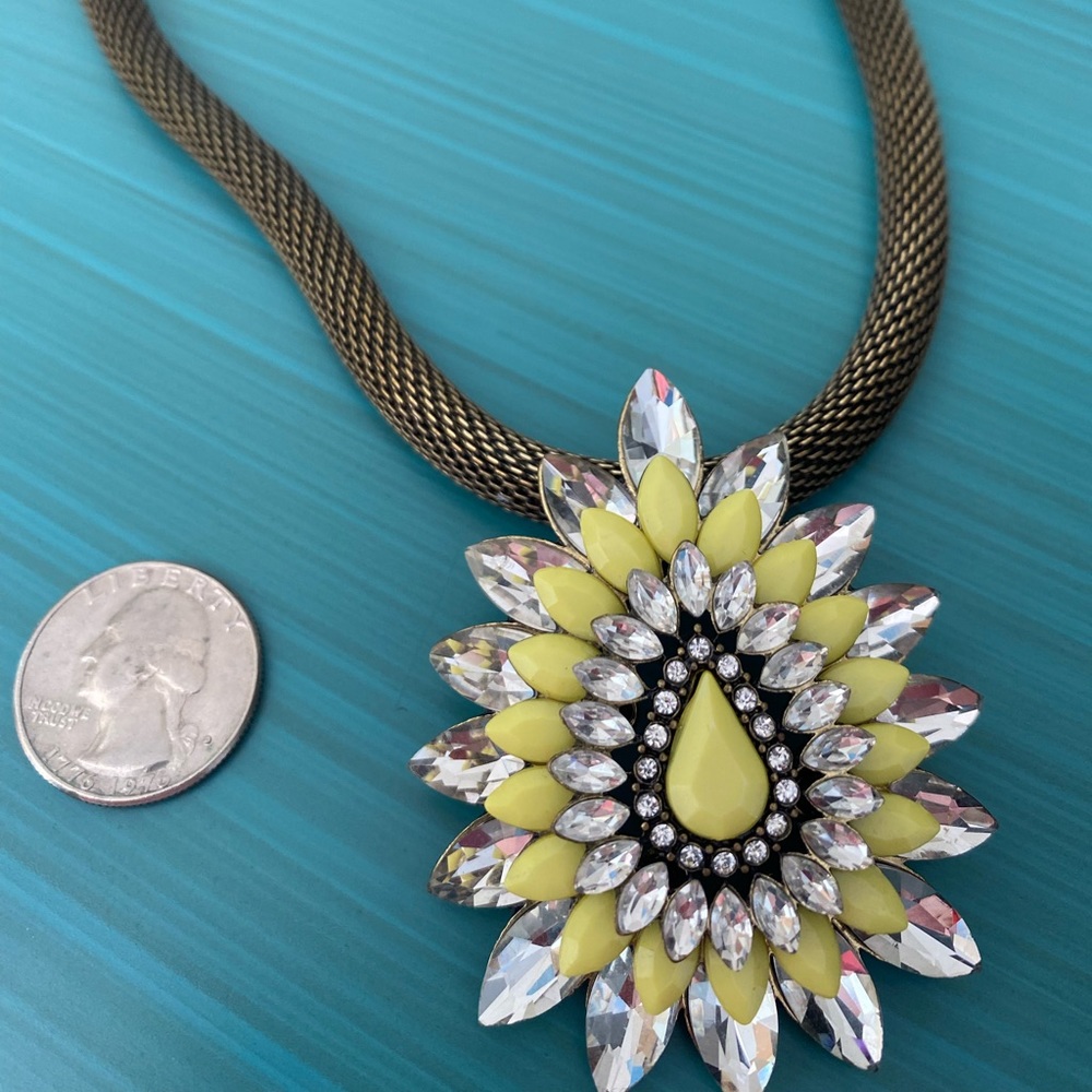 Bright Chartreuse Statement Necklace - image 2
